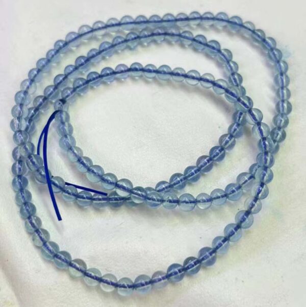 ​Natural Blue Aquamarine Chip Bracelet - Precision Cut Beads for DIY Jewelry​ - Image 3