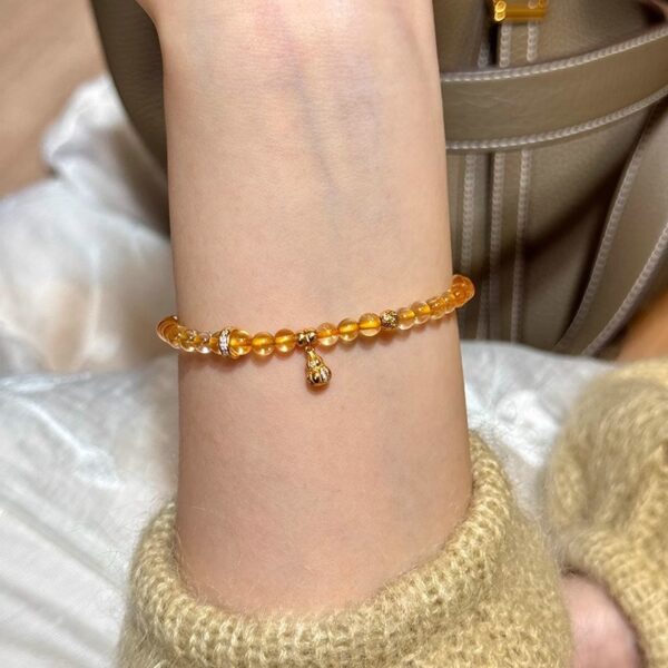 Natural Citrine Bracelet - Abacus Wealth & Lucky Gourd Energy Jewelry - Image 5