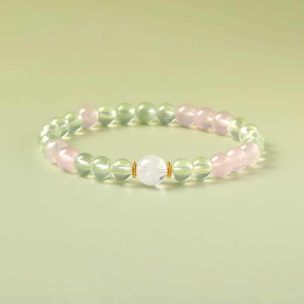 Five Elements Wood Energy Bracelet - Rose Quartz & Green Aventurine Crystal Jewelry - Image 7