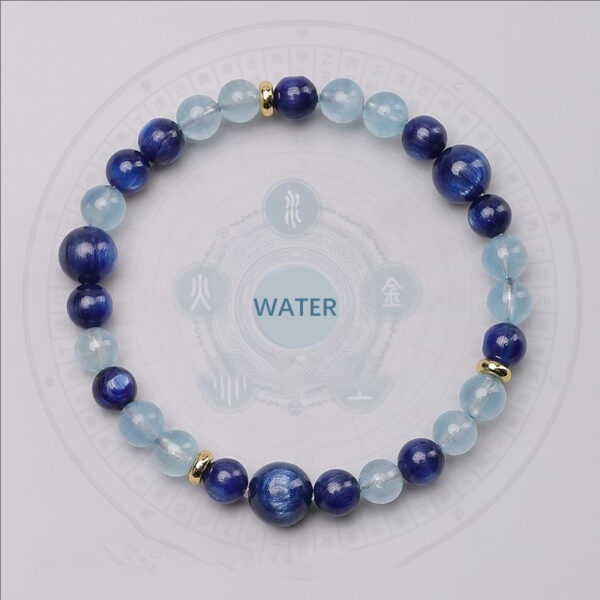 Five-Elements Water-Replenishing Bracelet - Natural Aquamarine & Blue Crystal Energy Jewelry - Image 2