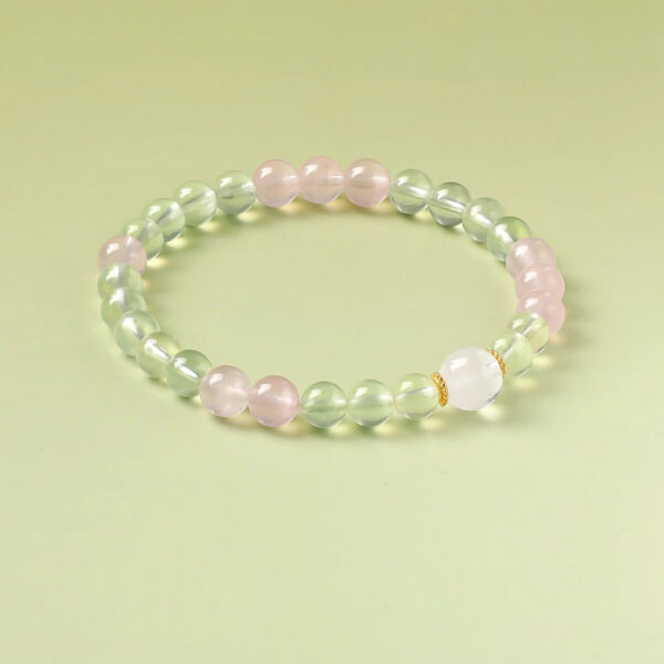 Five Elements Wood Energy Bracelet - Rose Quartz & Green Aventurine Crystal Jewelry - Image 6