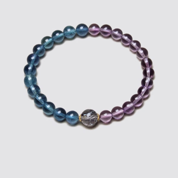Five Elements Water-Fire Bracelet - Amethyst & Aquamarine Couple's Energy Jewelry Set - Image 5