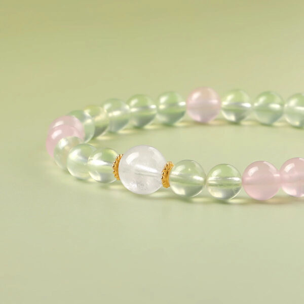 Five Elements Wood Energy Bracelet - Rose Quartz & Green Aventurine Crystal Jewelry - Image 5