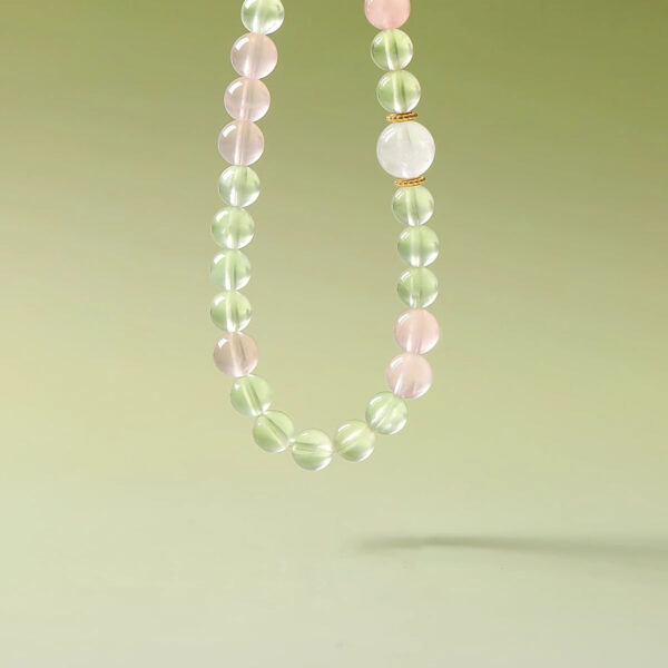 Five Elements Wood Energy Bracelet - Rose Quartz & Green Aventurine Crystal Jewelry - Image 4