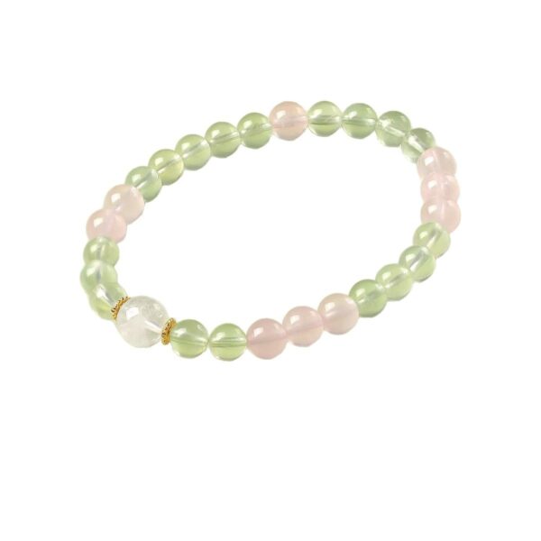 Five Elements Wood Energy Bracelet - Rose Quartz & Green Aventurine Crystal Jewelry