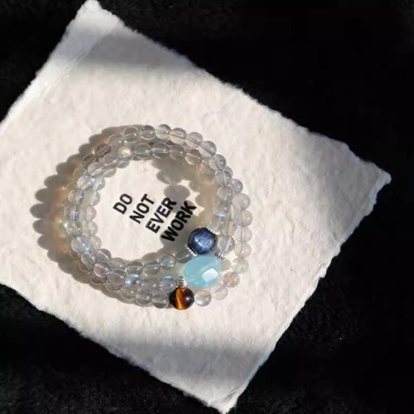 Tiger Eye & Aquamarine Bracelet Set - Boho Chic Gemstone Jewelry for Women - Image 3