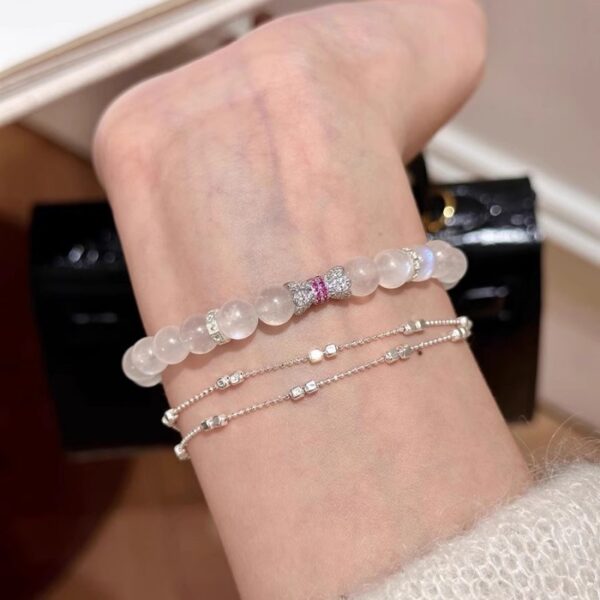 Screw-Clasp Moonstone Bracelet - Ethereal Silver Jewelry for Women - Image 2