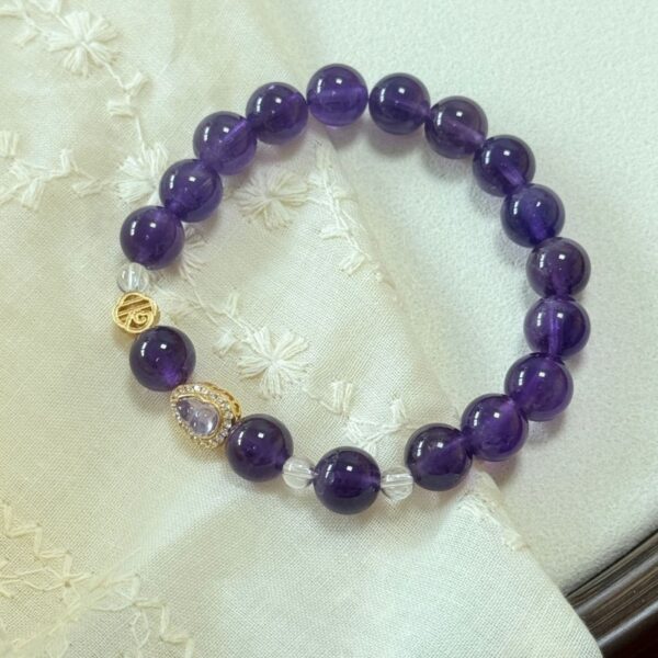 925 Silver Amethyst Bracelet - Lucky Gourd Energy Jewelry - Image 2