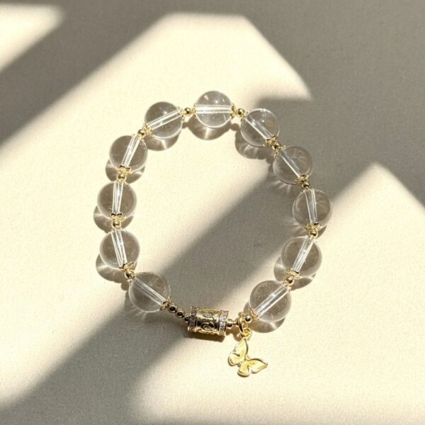 White Crystal Butterfly Bracelet - New Chinese Style Minimalist Jewelry - Image 2