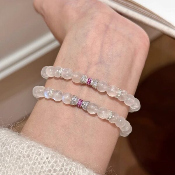 Screw-Clasp Moonstone Bracelet - Ethereal Silver Jewelry for Women - Image 3