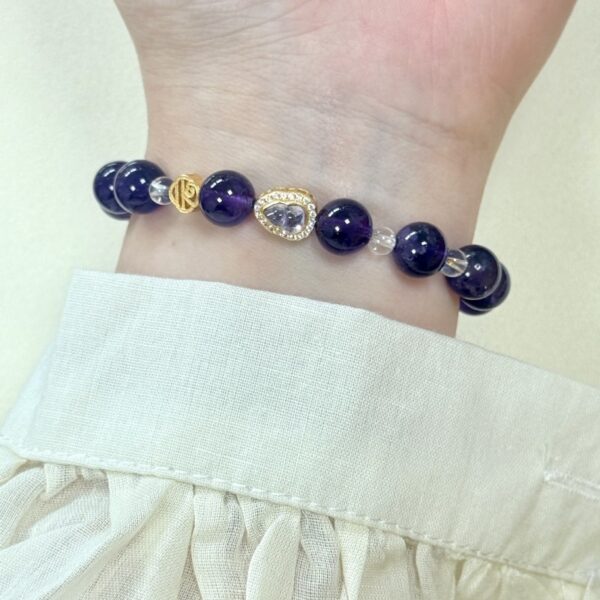 925 Silver Amethyst Bracelet - Lucky Gourd Energy Jewelry - Image 3