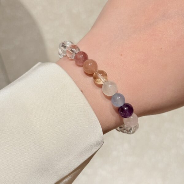 7-Chakra Crystal Bracelet - Natural White Quartz Energy Jewelry - Image 2