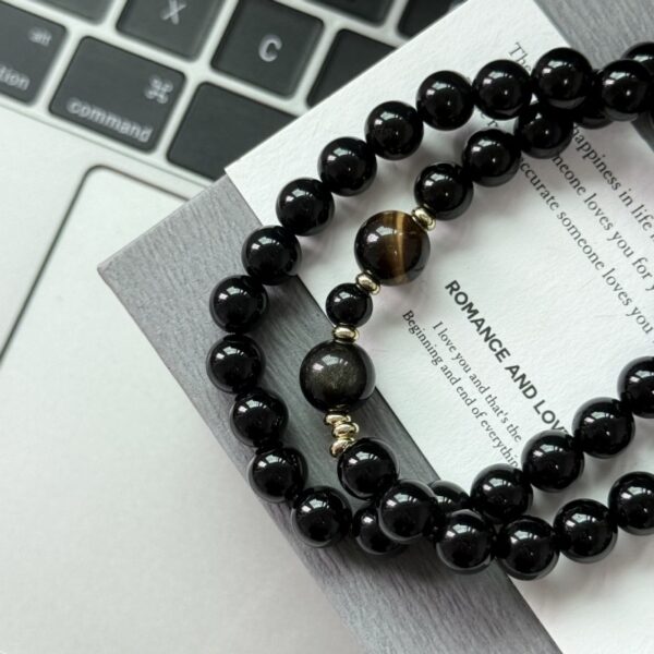 Natural Tiger Eye Bracelet - Double Layer Protection Stone Jewelry for Women - Image 2