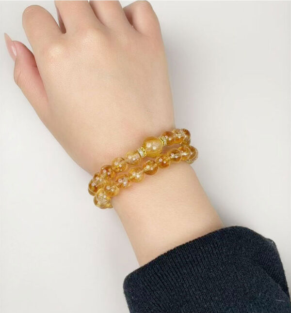 Overflowing Wealth Crystal Bracelet - Natural Citrine & Pyrite Energy Jewelry for Extreme Prosperity & Luck - Image 2