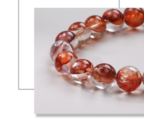 Fortune Blessing Bracelet - Red Phantom Quartz & Sugar Cube Crystal Jewelry for Wealth & Protection - Image 2