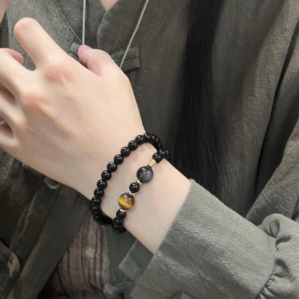 Natural Tiger Eye Bracelet - Double Layer Protection Stone Jewelry for Women - Image 3