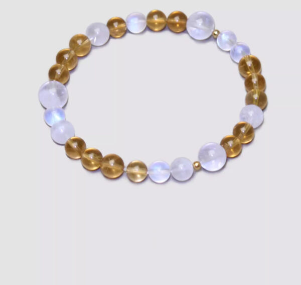 Five Elements Harmony Bracelet - White Phantom Quartz & Moonstone Crystal Jewelry for Balance & Spiritual Growth - Image 2